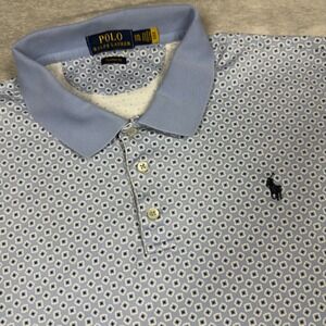 Polo Ralph Lauren Polo Shirt Mens XXL Blue Geometric Classic Fit Soft Cotton